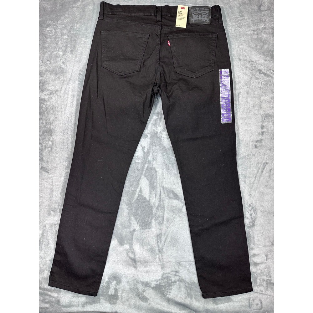 Levis 511 Slim Fit Stretch Jeans Black Mens 36x32 04511-5264 NEW - Picture 14 of 14